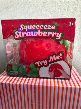 Squeeze Strawberry Kids Toy - Bright Red